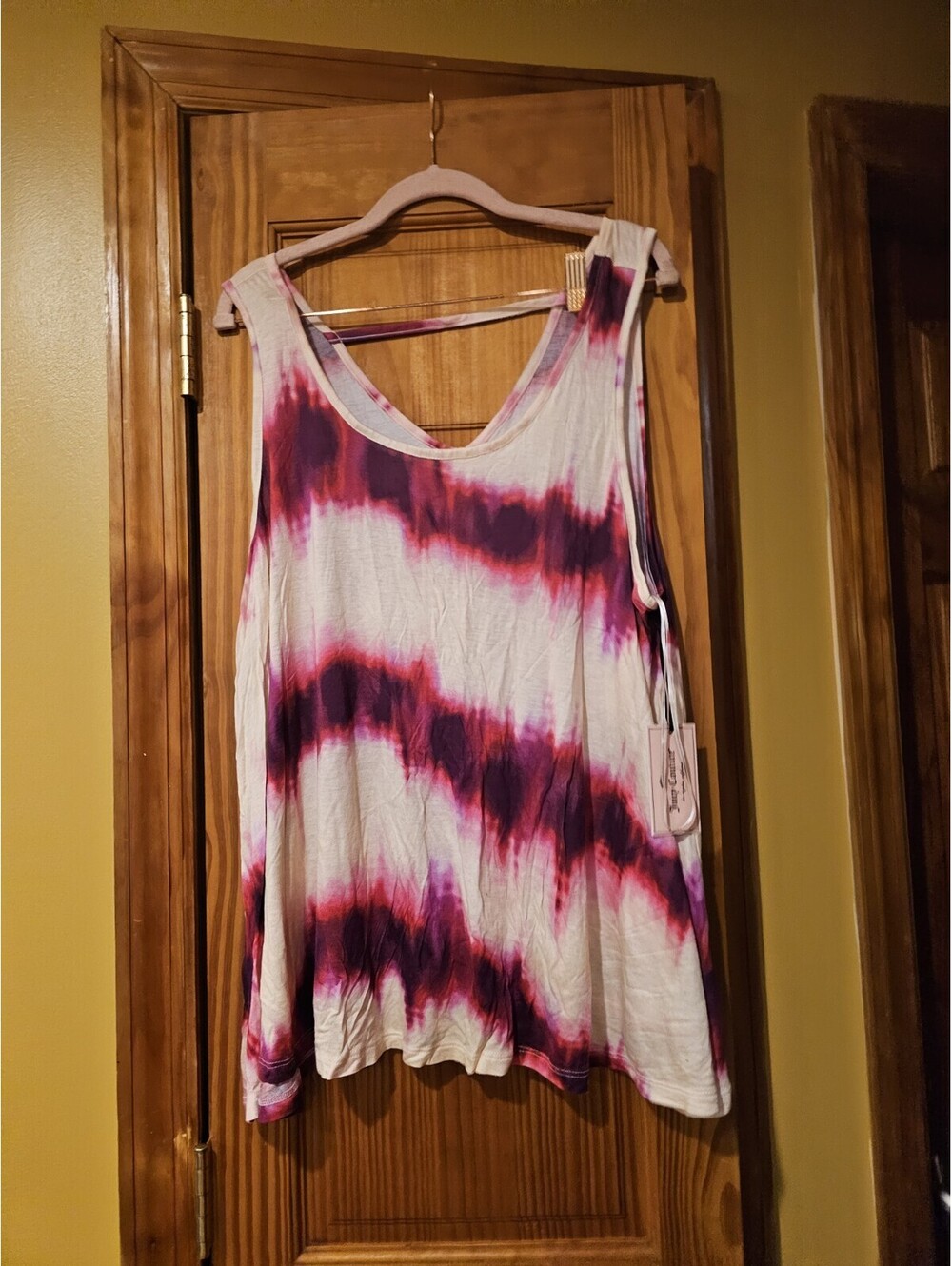 Juicy Couture Ombre Tie Dye Pink And Magenta Flowy Tank Top Size xl